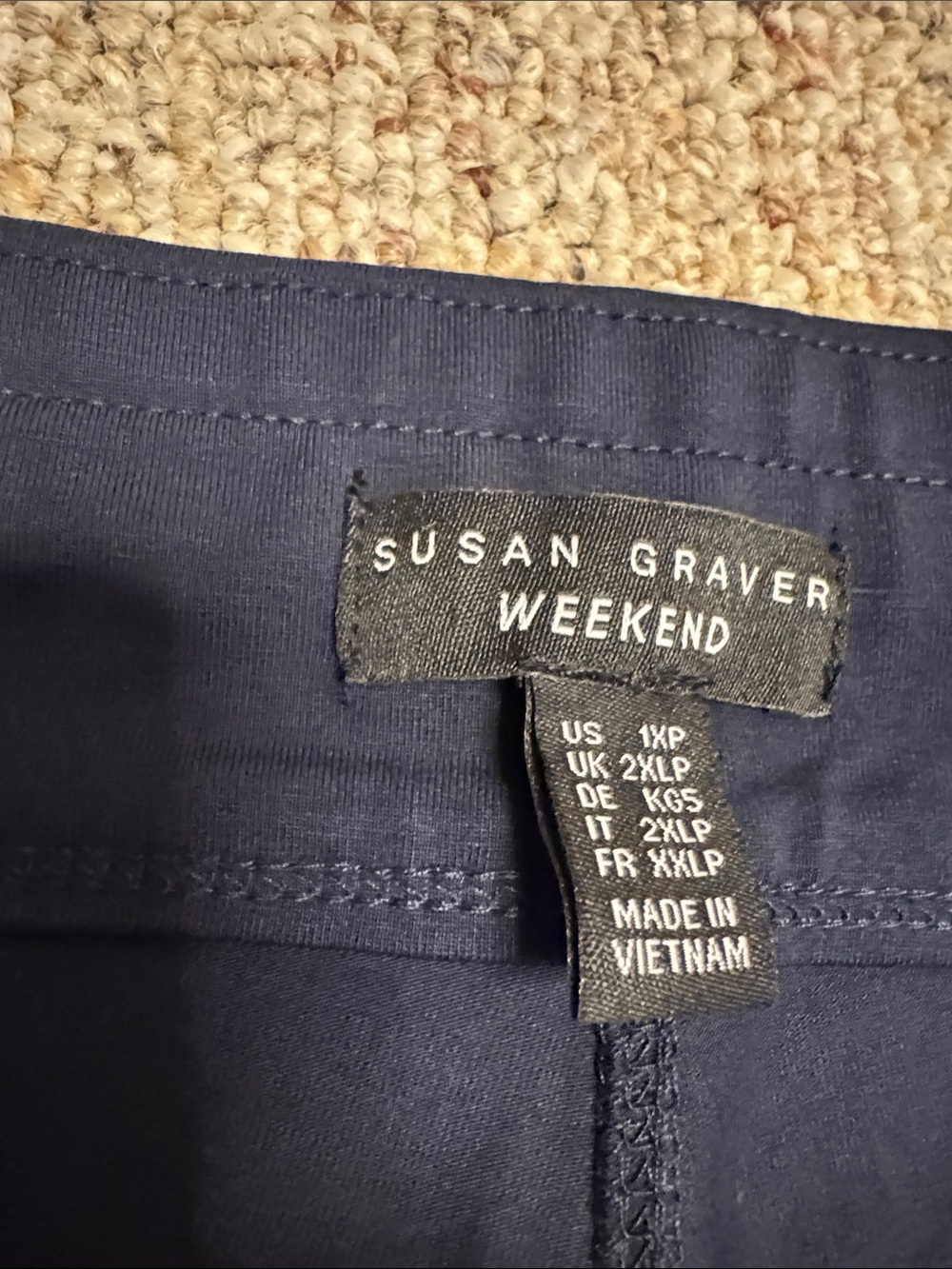 Susan Graver Weekend Deep Navy Pull-On Knit Pants - Picture 3 of 5